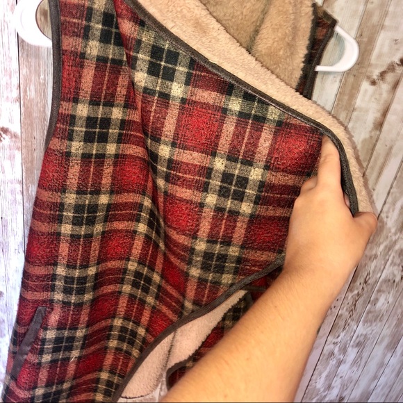 Jodifl plaid oversized sleeveless vest cardigan - Picture 4 of 10